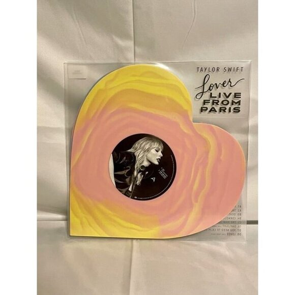 Taylor Swift Lover (Live From Paris) Heart Shaped Vinyl 2 pack NEW rare - Picture 1 of 5